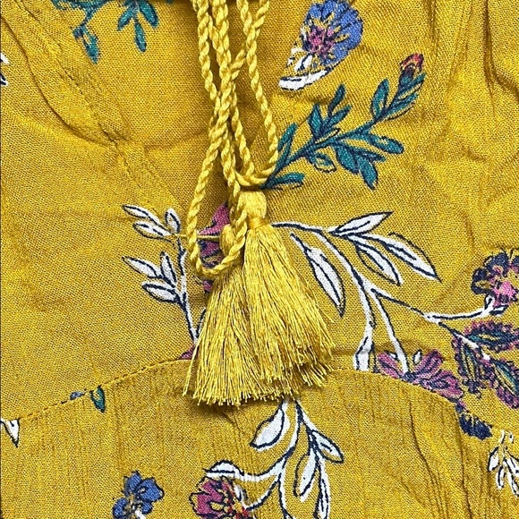 Floral Mustard Boho Women's Top - Picture 6 of 9